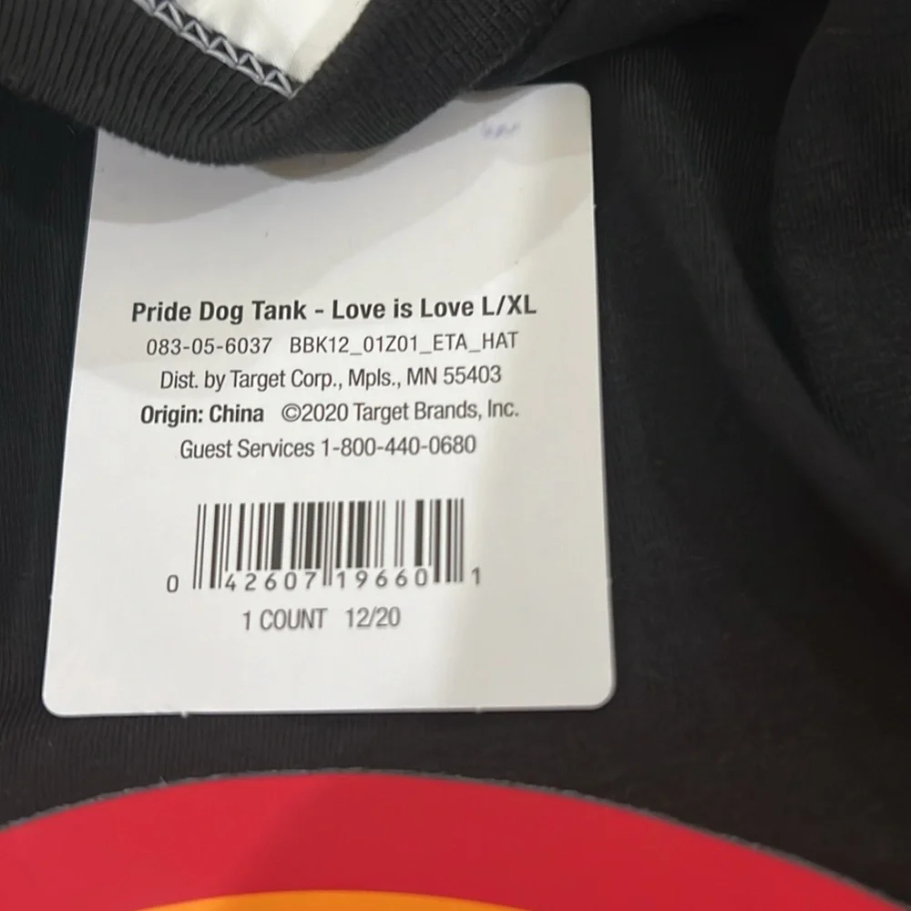 Pride Dog & Cat tank by Boots & Barkley size L/XL